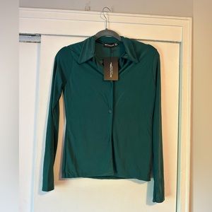 Pretty Little Thing Slink Shirt US Size 2 in Emerald Green